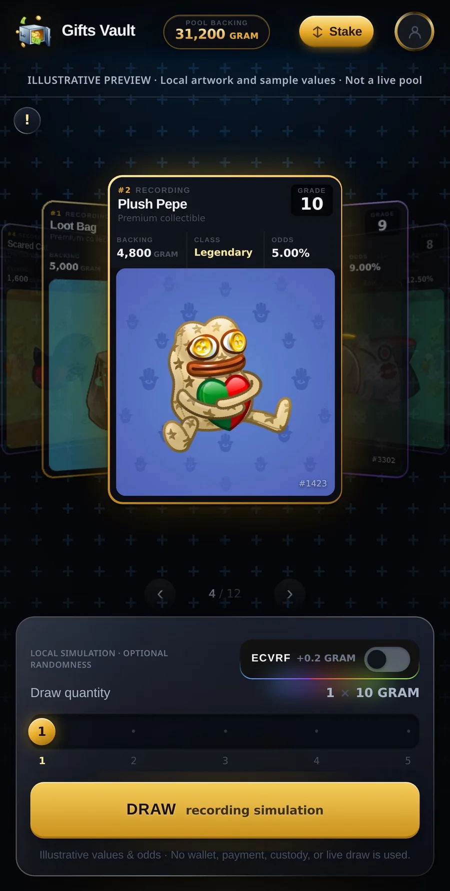 Gifts Vault pool with ECVRF off