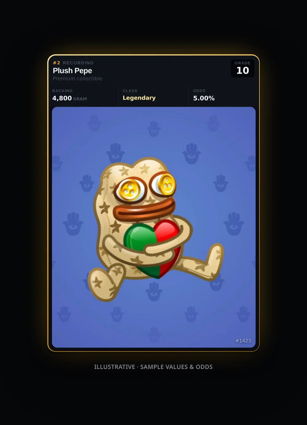Plush Pepe collectible gift card